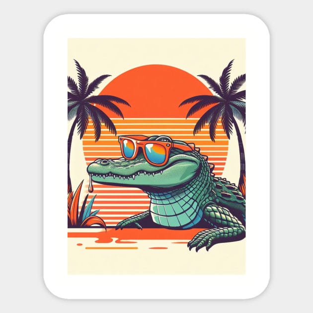 Cool Gator Sticker by JeffHyattDesigns